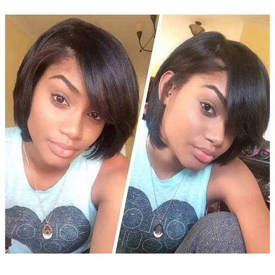 Bob Angular Cortes de pelo corto rizado alisado