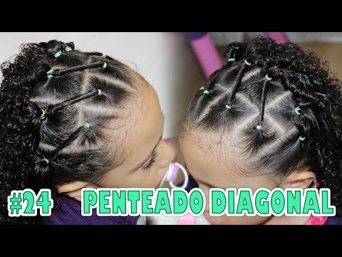 Penteado Infantil Fácil Para Cacheadas Na Diagonal | Cabelo Curto