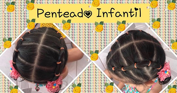 Penteado Fácil com Maria Chiquinha e divisões em Elásticos