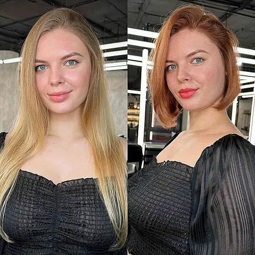 Ideia de Corte Para Rosto Quadrado: Short Bob Arredondado com Divisão Lateral Ideia de Corte Para Rosto Quadrado: Short Bob Arredondado com Divisão Lateral