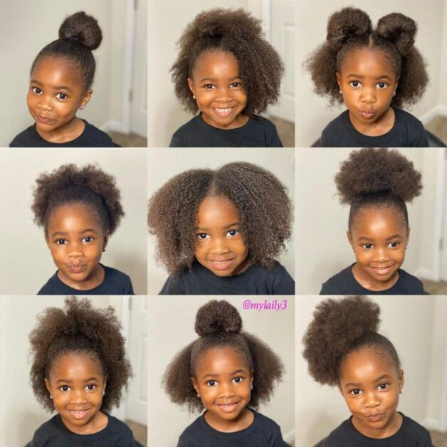 10 Ideias de Penteados Infantis Para Cabelos Crespos - Cabelo Curto