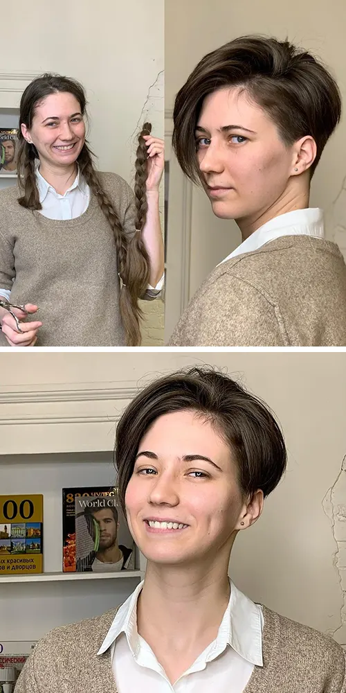 Foto Que Comprova o Poder Transformador de Um Corte de Cabelo Curto Foto Que Comprova o Poder Transformador de Um Corte de Cabelo Curto