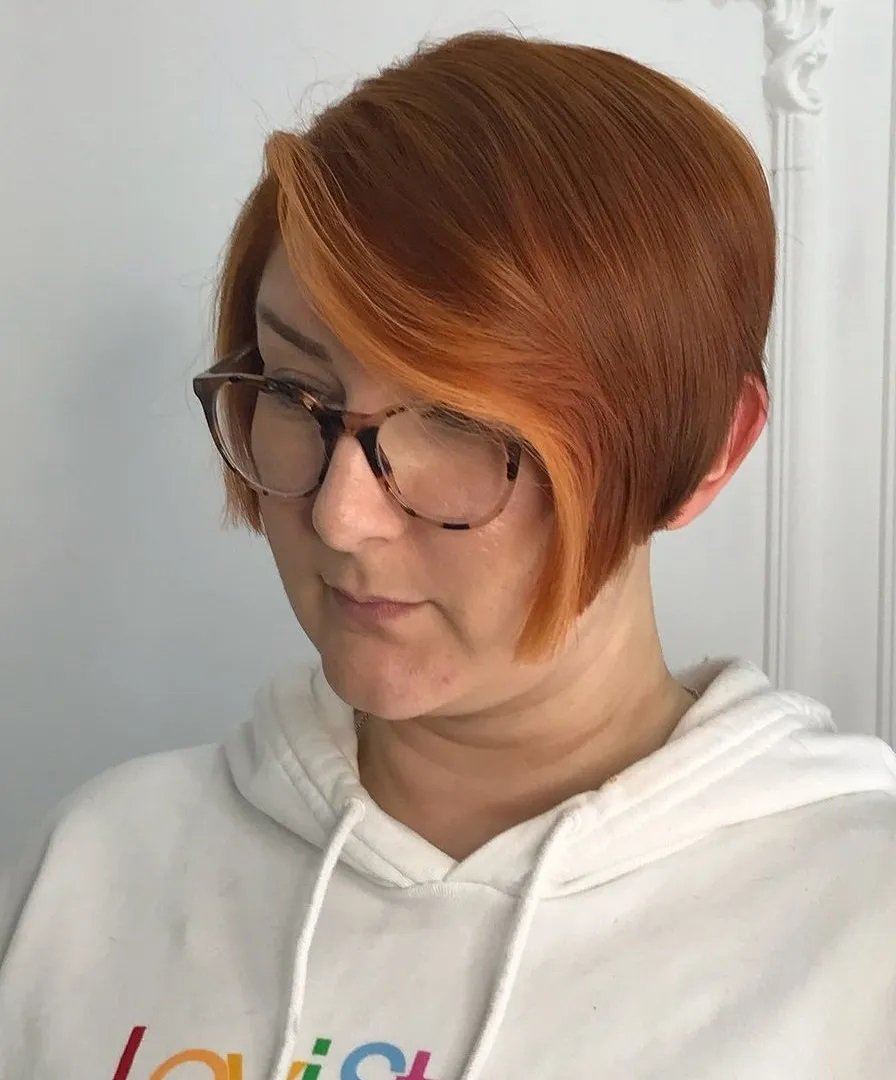 Long Bob Pixie Com Luzes Tom Avermelhado Long Bob Pixie Com Luzes Tom Avermelhado