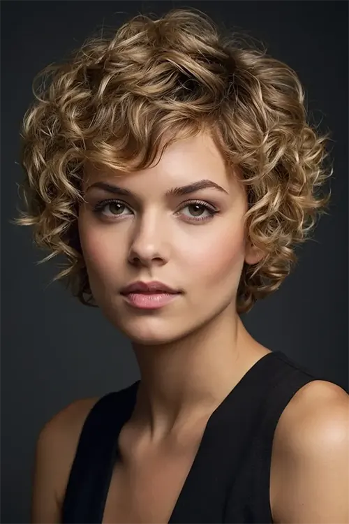 Estilo de Corte de Cabelo Cacheado Curto: Pixie Cacheado Clássico Estilo de Corte de Cabelo Cacheado Curto: Pixie Cacheado Clássico