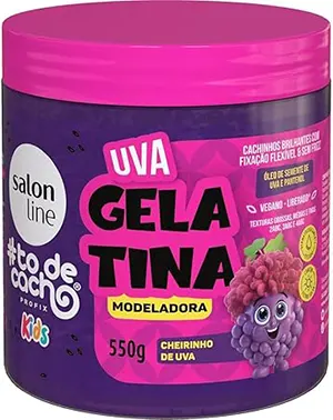Salon Line, Gelatina Modeladora, #TodeCacho Kids, Uva, Vegano - Para Cabelos Ondulados, Cacheados e Crespos, 550g
