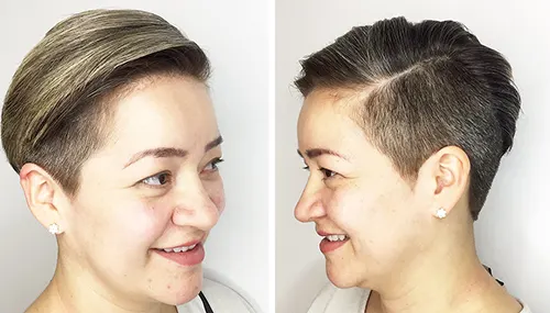 Raspado de Um Lado e Pixie Cut do Outro Corte de Cabelo Curto que é Pura Ousadia