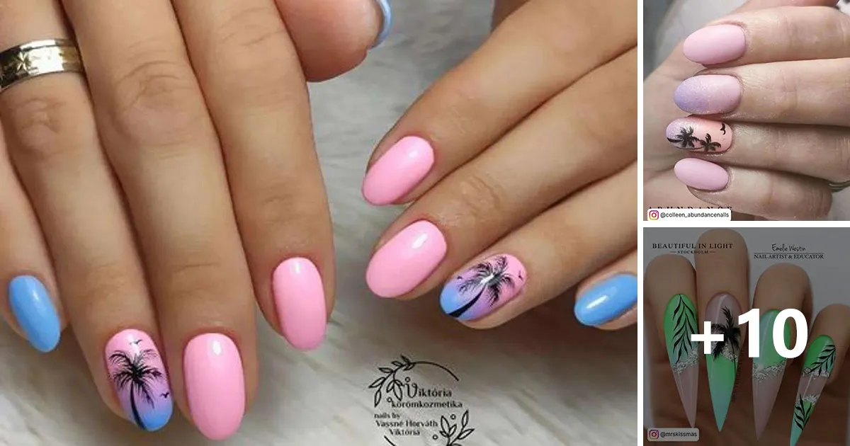 12 Ideias de Unhas Decoradas Com Palmeira Tropical