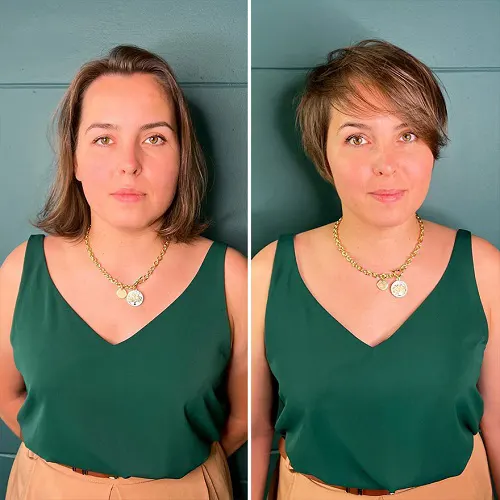 Novo corte de cabelo curto surpreendente