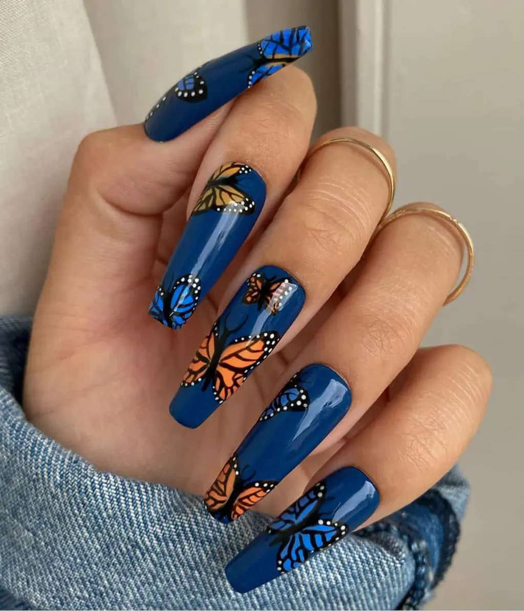 Ideia de Unhas Azul Marinho Deslumbrantes Para Copiar