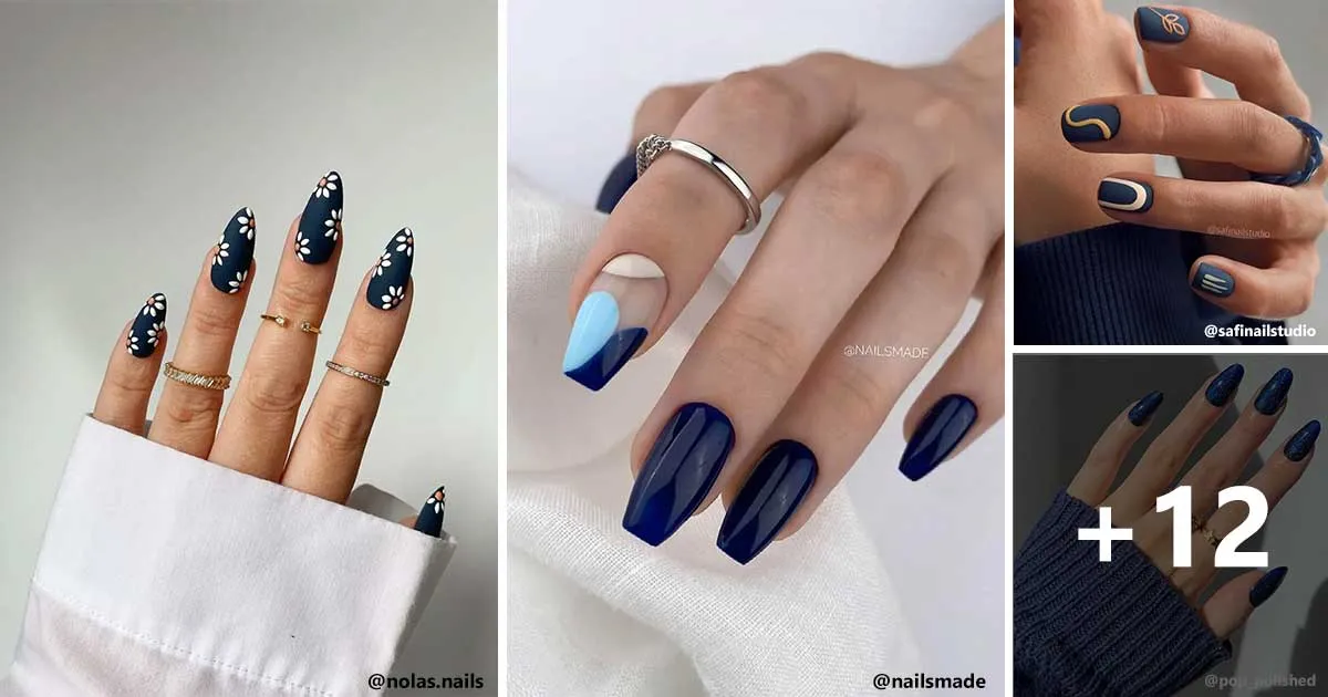 15 Ideias de Unhas Azul Marinho Deslumbrantes Para Copiar