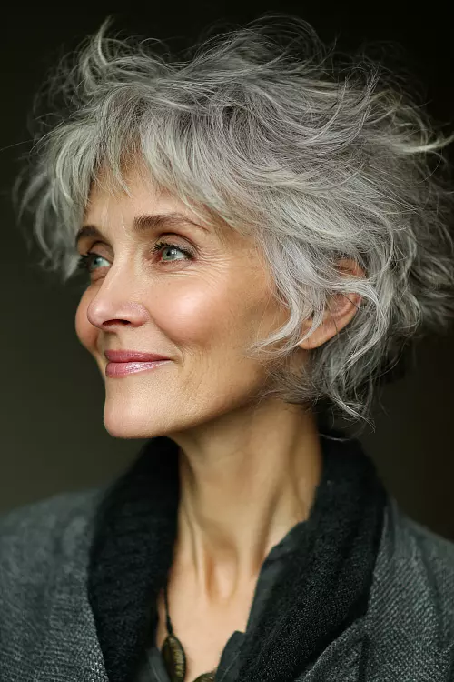 Foto de um Corte Messy Hair Feminino ou Corte Bagunçado Foto de um Corte Messy Hair Feminino ou Corte Bagunçado