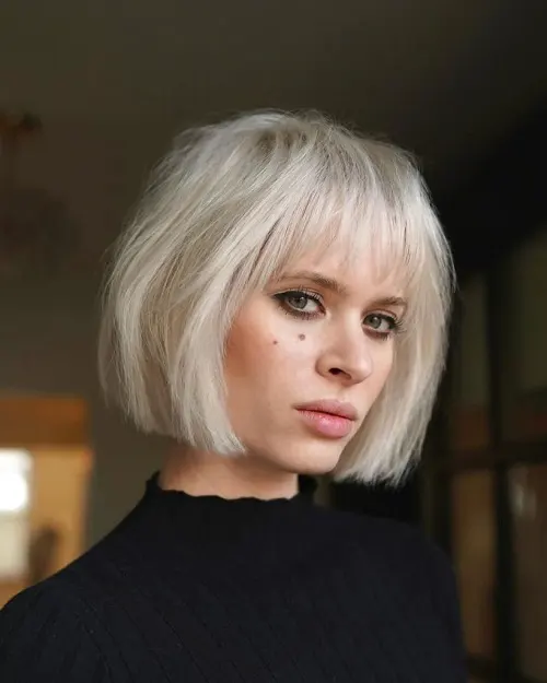 French Bob Platinado Principais Cortes French Bob para Cabelos Finos