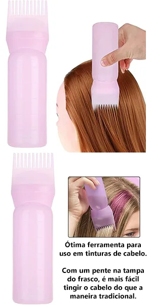 Garrafa de tingimento de cabelo com escova