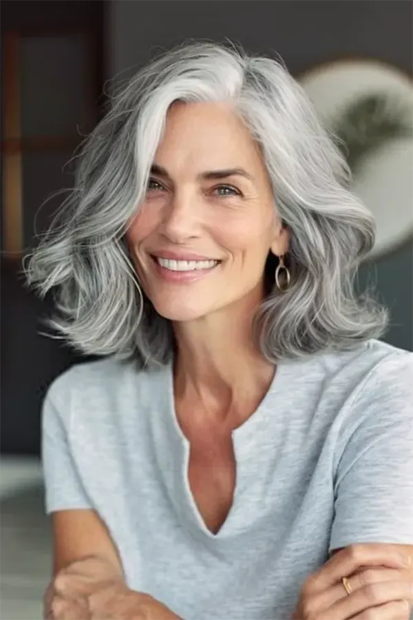 Sugestão de Corte Curto para Cabelo Grisalho Feminino