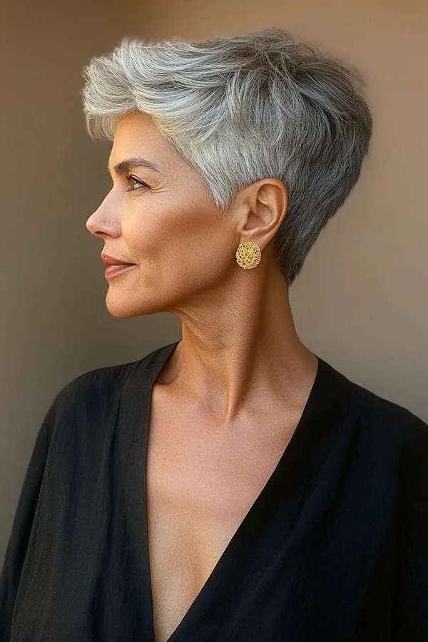 Corte de Cabelo Pixie da Moda Para Mulher com 60 ou 70 Anos