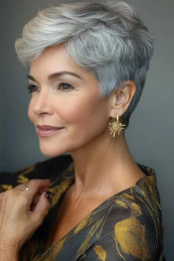 Corte de Cabelo Pixie da Moda Para Mulher com 60 ou 70 Anos