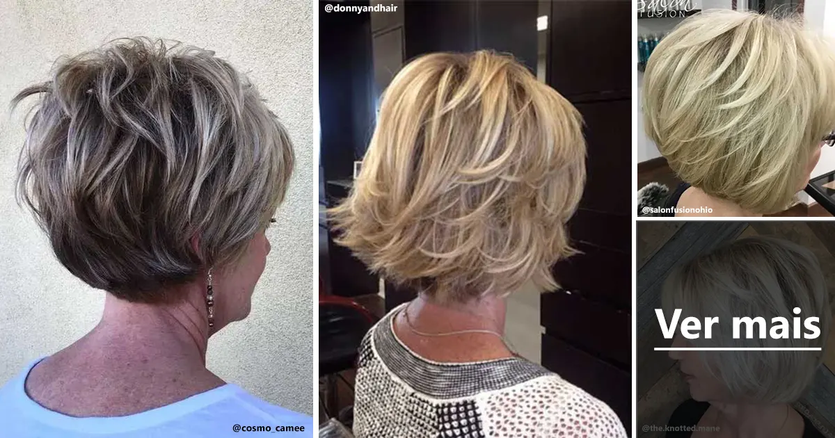 12 Incríveis Cortes de Cabelo Curto para Mulheres +60 +70 Anos