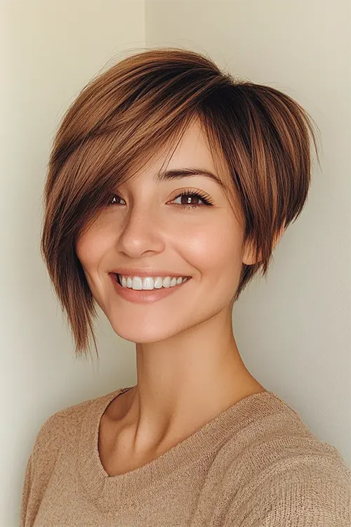 Maravilhoso Cabelo Feminino Curto: Corte Pixie com Franja Lateral Maravilhoso Cabelo Feminino Curto: Corte Pixie com Franja Lateral