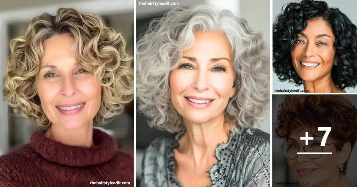 10 Elegantes Corte de Cabelo Cacheado Para Mulheres +50 +60 Anos