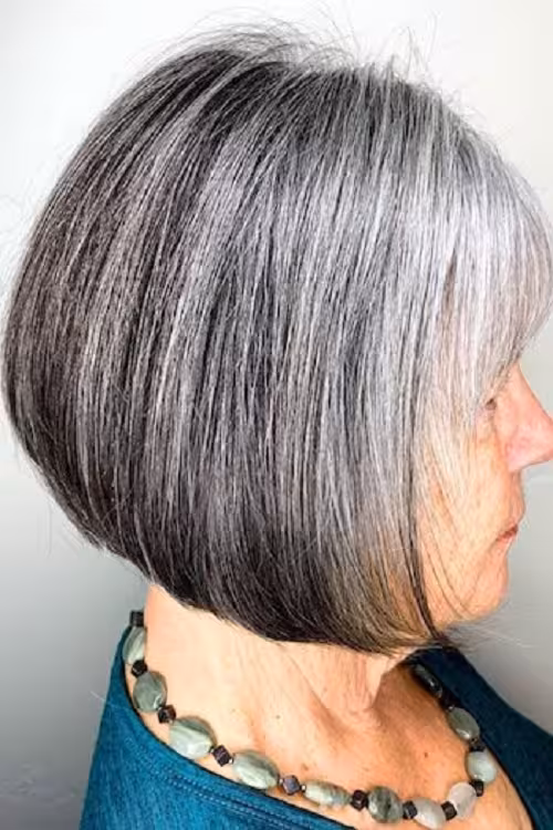 Moderno Corte de Cabelo Branco Para Mulheres 60+ 70+