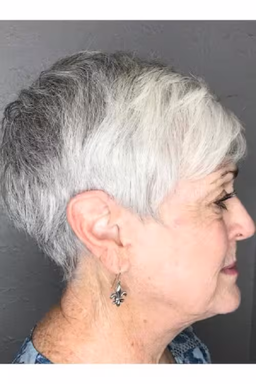 Sofisticado Corte Para Cabelos Grisalhos Para Mulheres 60+ 70+